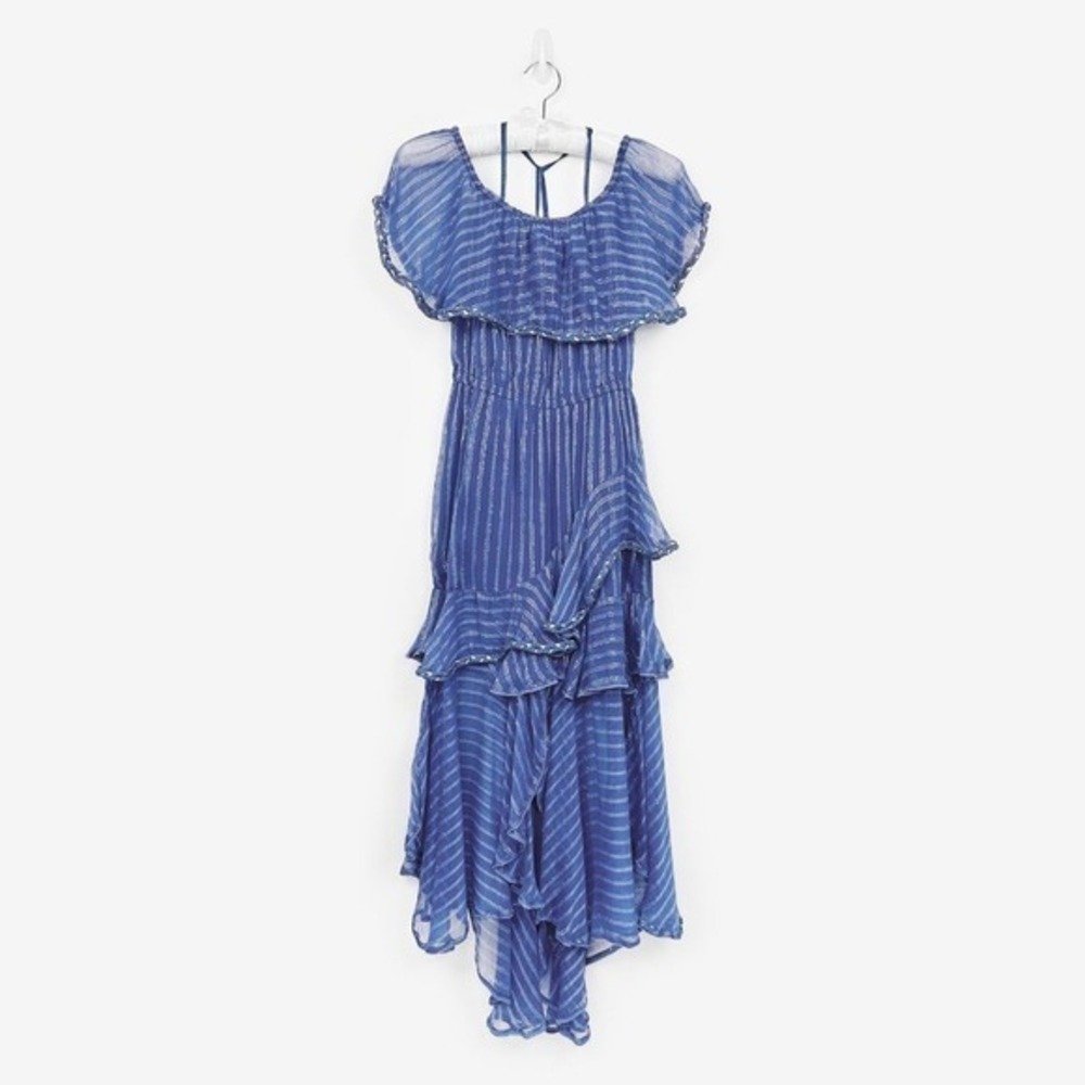 MISA Los Angeles Ambrosia Dress Size‎ XS Blue Crepe Glam Event Party Gown